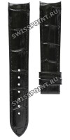 Черный кожаный ремешок Tissot T610038322, теленок, под крокодила, без замка, 18/16 мм, для часов Tissot Couturier Lady T035.207, T035.210, T035.246