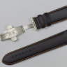 Черный кожаный ремешок Tissot T600028551, теленок, интегрированный, оранжевая прострочка, стальная клипса, для часов Tissot Couturier T035.407, T035.410, T035.428, T035.446