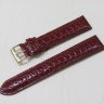 Коричневый кожаный ремешок из кожи теленка STAILER ORIGINAL 1045-2012 размер (20/18 мм), длина L (120 / 80 мм) с тиснением под кожу крокодила