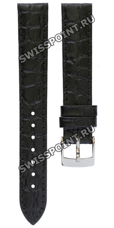 Черный кожаный ремешок Tissot T600039583, имитация крокодила, 15/14, стальная пряжка, для часов Tissot Everytime T109.210