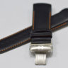 Черный кожаный ремешок Tissot T600028613, 24/22, теленок, оранжевая прострочка, интегрированный, стальная клипса, для часов Tissot Couturier T035.614, T035.627