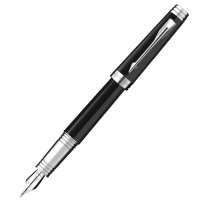 Ручка PARKER S0887850 Premier - Deep Black Lacquer ST, перьевая ручка, F (№ 121)