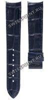 Синий кожаный ремешок Tissot T610042654, теленок, под крокодила, 18/16 мм, без замка для часов Tissot Couturier Lady T035.207, T035.210, T035.246