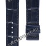Синий кожаный ремешок Tissot T610042654, теленок, под крокодила, 18/16 мм, без замка для часов Tissot Couturier Lady T035.207, T035.210, T035.246