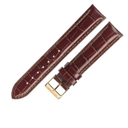 Коричневый кожаный ремешок из кожи теленка STAILER ORIGINAL 1082-1801 размер (18/16 мм), длина M (105 / 70) с тиснением под кожу крокодила