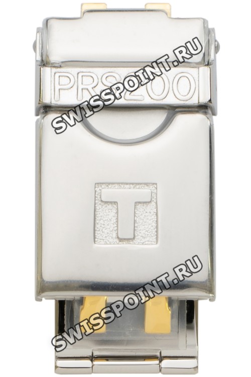 Стальной замок браслета Tissot T631031553, двухцветный, сталь/желтый, для часов Tissot PRS 200 T067.417, T067417A