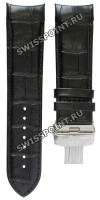 Черный кожаный ремешок Tissot T600028609, 24/22, имитация крокодила, интегрированный, стальная клипса, для часов Tissot Couturier T035.614, T035.627