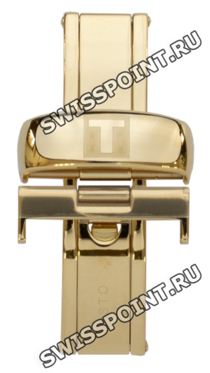 Желтый стальной раскладной замок Tissot T640015928, 18 мм, для кожаного ремешка часов Tissot