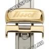 Желтый стальной раскладной замок Tissot T640015933, 18 мм, для кожаного ремешка часов Tissot