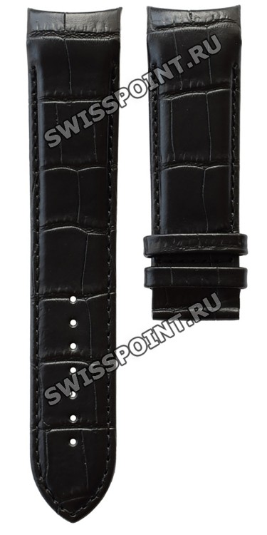 Черный кожаный ремешок Tissot T610028594, удлиненный, 24/22 XL, теленок, имитация крокодила, без замка, для часов Tissot Couturier T035.614, T035.627