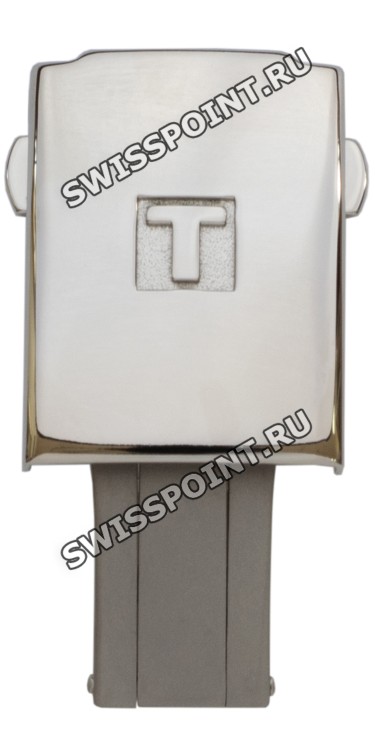 Титановый полированный раскладной замок Tissot T640015946, 20 мм, для резинового ремешка часов Tissot