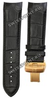 Черный кожаный ремешок Tissot T600028590, имитация крокодила, 24/22, интегрированный, розовая клипса, для часов Tissot Couturier T035.614, T035.627