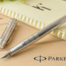 Ручка PARKER S0908640 Перьевая ручка Parker IM Premium, F222,цвет: Shiny Chrome, перо: F (№ 136)