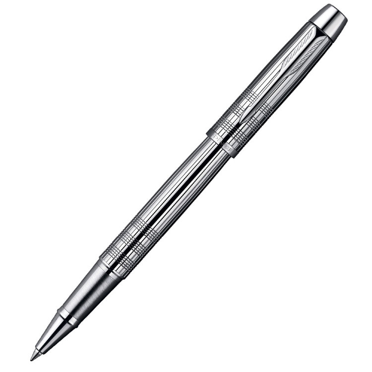 Ручка PARKER S0908650 Ручка-роллер Parker IM Premium, T222, цвет: Shiny Chrome, стержень: Fblack, (гравировка "сияющий хром") (№ 137)