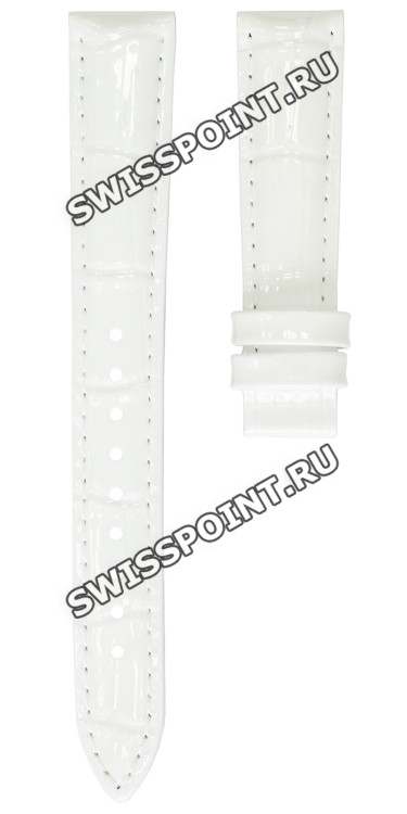 Белый кожаный ремешок Tissot T610033919, 16/14, теленок, имитация крокодила, лаковый без замка, для часов Tissot PRC 200 T055.217, T055217A