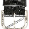 Черный кожаный ремешок Balmain B0720074, 19/14, с вырезом, стальная пряжка, для часов Balmain 8003, 8005, 8007