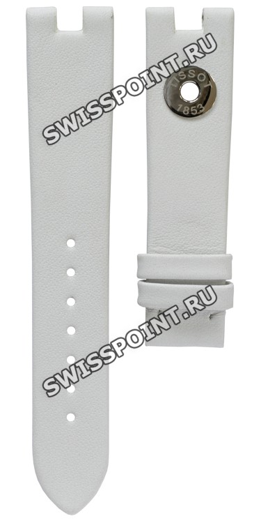 Белый кожаный ремешок Tissot T610026832, теленок, с вырезом, 18/16, без замка, для часов Tissot  Odaci-T T020.309