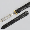 Черный кожаный ремешок Balmain B0730014, 14/12, с вырезом, желтая клипса, для часов Balmain 3050, 3950