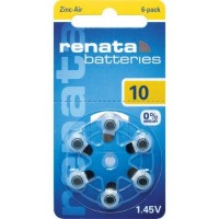 Батарейки для слуховых аппаратов Renata ZA10 1.45V zink-air (60 шт. в уп.)