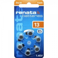 Батарейки для слуховых аппаратов Renata ZA13 zinc-air (60 шт в уп), воздушно-цинковая, 1.45 V