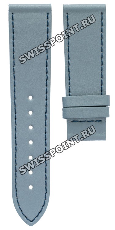 Голубой кожаный ремешок Tissot T610014630, теленок, 20/18, темно-синяя прострочка, без замка, для часов Tissot Prince Z182/282