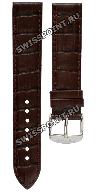 Коричневый кожаный ремешок Tissot T600027527, теленок, имитация крокодила, 19/18 мм, стальная пряжка, для часов Tissot Classic Dream T033.410, T033410A