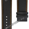 Черный кожаный ремешок Tissot T610028614, оранжевая прострочка для часов Tissot T-Trend Couturier T035.614, T035.627