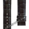 Черный кожаный ремешок Tissot T610038036, антрацит, имитация крокодила, 18/16, перламутр, интегрированный, без замка, для часов Tissot Couturier T035.207, T035.210, T035.246