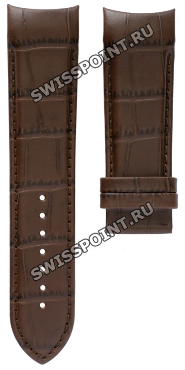 Коричневый кожаный ремешок Tissot T610028611, теленок, имитация крокодила, 24/22 мм, без замка, для часов Tissot Couturier T035.627, T035.614