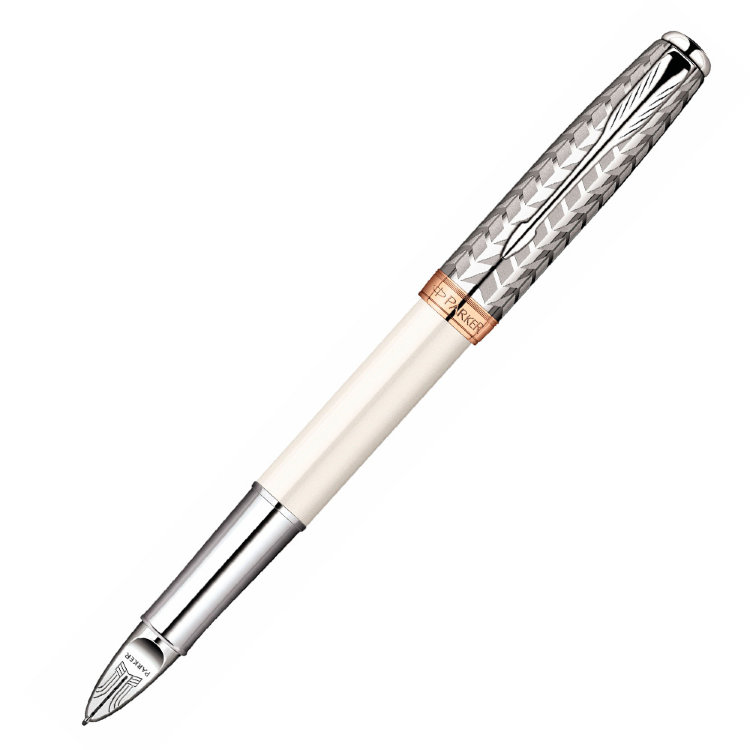 Ручка PARKER S0976010 Sonnet - PREMIUM Metal & Pearl CT, ручка 5th пишущий узел, F, BL (№ 200)