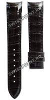 Черный кожаный ремешок Tissot T610032637, теленок, имитация крокодила, 18/16, интегрированный, без замка, Tissot T610032637 Couturier T035.207, T035207A