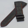 Черный кожаный ремешок Tissot T610031878, имитация крокодила, 23/20, интегрированный, красная прострочка, без замка, для часов Tissot Couturier T035.439, T035439A