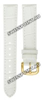 Белый кожаный ремешок Orient QUDEXUAW, 18/16 мм, желтая пряжка, для часов Orient FUNF8004W
