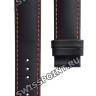 Черный кожаный ремешок Tissot T610031782, удлиненный, 19/18 XL, теленок, красная прострочка, без замка, для часов Tissot PRS 200 T067.417, T067417
