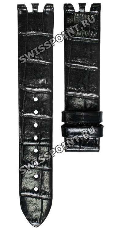 Черный кожаный ремешок Balmain B1731925, 18/16, с двойным вырезом, без замка, для часов Balmain Tilia 1451, 1455