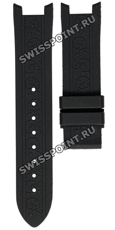 Черный силиконовый ремешок Balmain B1732155, 19/18, с вырезом 11 мм, без замка, для часов Balmain Iconic 5351, 5355