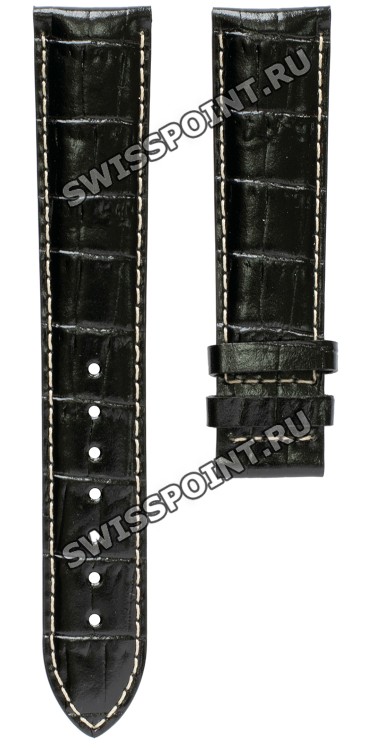 Черный кожаный ремешок Certina C610007731, удлиненный, 20/18 XL, теленок, имитация крокодила, белая прострочка, без замка, для часов Certina DS Podium C536.7029