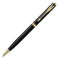 Ручка PARKER S0808740 Шариковая ручка Parker Sonnet Slim K430, цвет: LaqBlack GT, стержень: Mblack (№ 71)