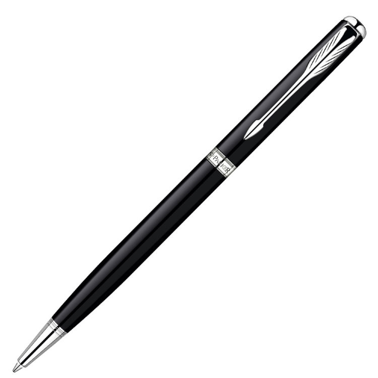 Ручка PARKER S0808840 Шариковая ручка Parker Sonnet Slim K430, цвет: LaqBlack CT, стержень: Mblack (№ 75)