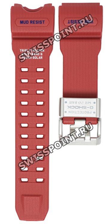 Красный полимерный ремешок Casio 10518722 для часов Casio GWG-1000RD-4A