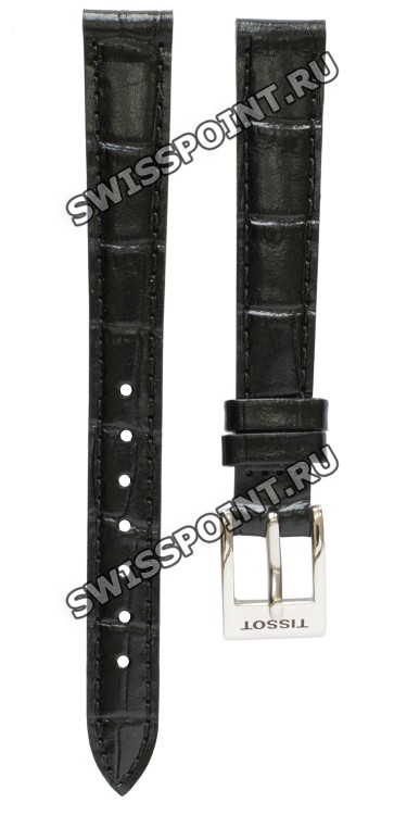 Черный кожаный ремешок Tissot T600013133, имитация крокодила, 12/10, стальная пряжка, для часов Tissot Stylist C226K