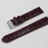 Коричневый кожаный ремешок из кожи теленка STAILER ORIGINAL 1012-2011 размер (20/18 мм), длина L (120 / 80 мм) с тиснением под кожу крокодила
