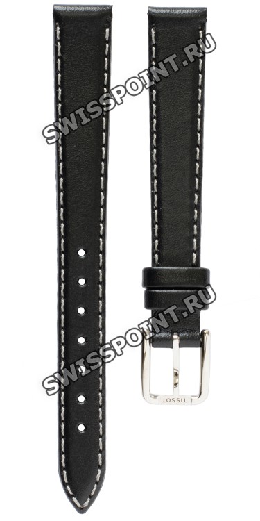Черный кожаный ремешок Tissot T600013251, телёнок, 12/10, гладкий, стальная пряжка, для часов Tissot PR50 2000 J326/426