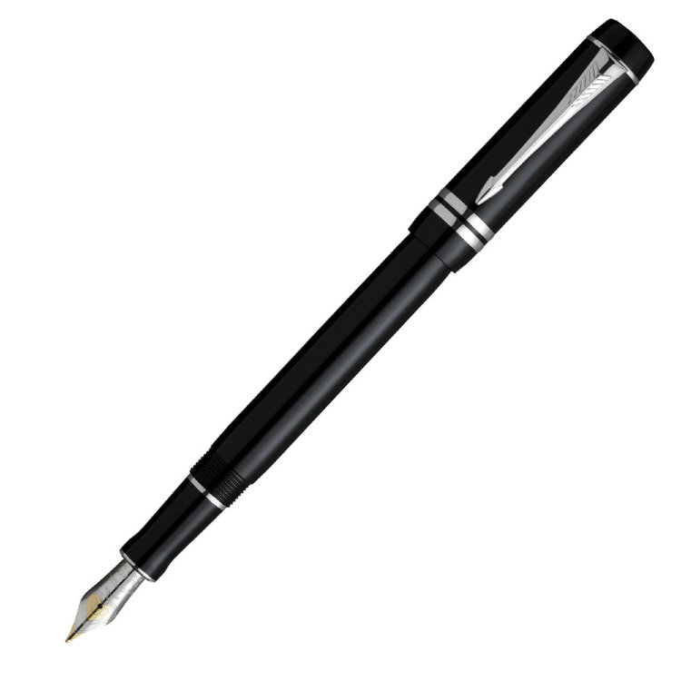 Ручка PARKER S0690560 Duofold - Black PT International, перьевая ручка, F (№ 44)