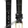 Черный кожаный ремешок Tissot T600013347, имитация крокодила, 12/10, жёлтая пряжка, для часов Tissot Goldrun
