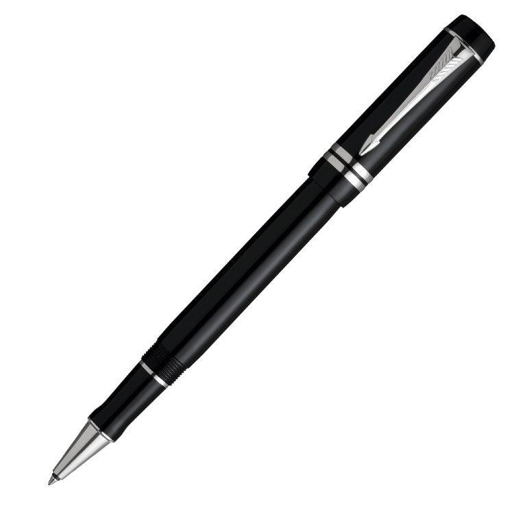 Ручка PARKER S0690620 Duofold - Black PT, ручка-роллер, F (№ 45)