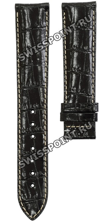 Черный кожаный ремешок Certina C610014939, удлиненный, 20/18 XL, имитация крокодила, без замка, для часов Certina DS Podium C001.610