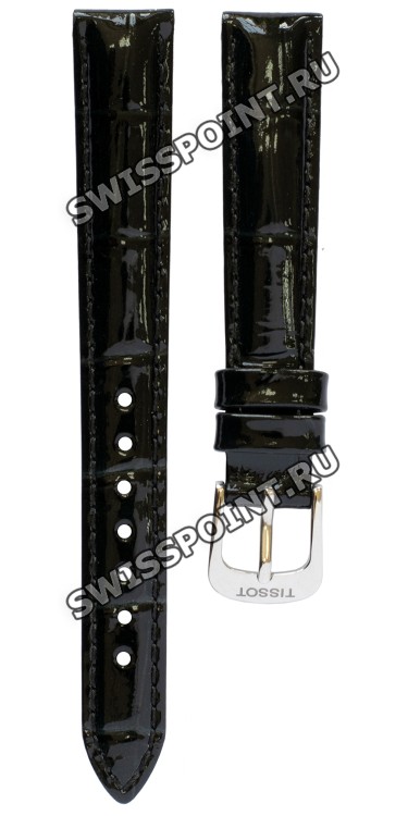 Черный кожаный ремешок Tissot T600032024, имитация крокодила, 14/12, стальная пряжка, для часов Tissot Carson T085.207, T085.210