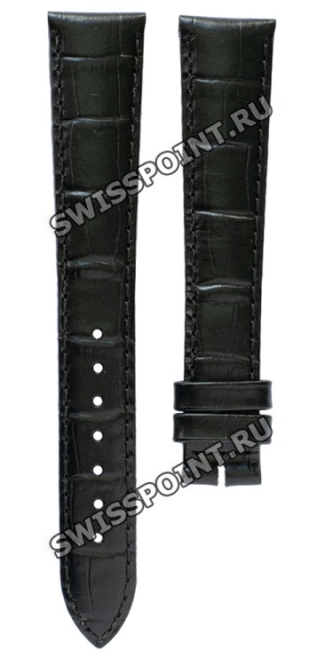 Черный кожаный ремешок Longines L682113395, теленок, удлиненный, 17/14 XL, без замка, для часов Longines DolceVita Classic L4.612.2, L4.710.6, L4.712.6, L5.502.4
