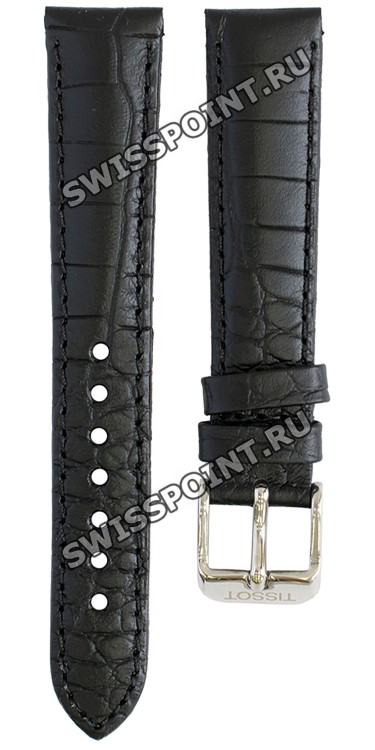 Черный кожаный ремешок Tissot T600029141, теленок, 16/14, стальная пряжка, для часов Tissot T-One T038.207